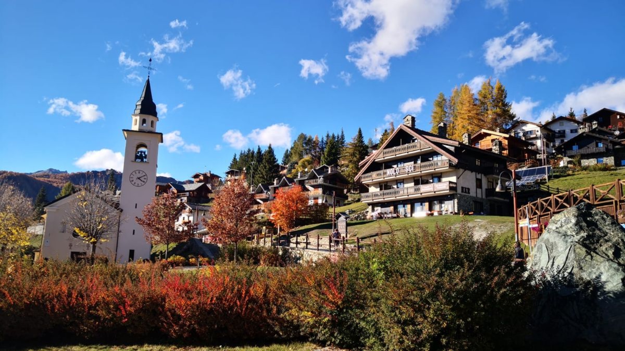 Caserio alpino y restaurants