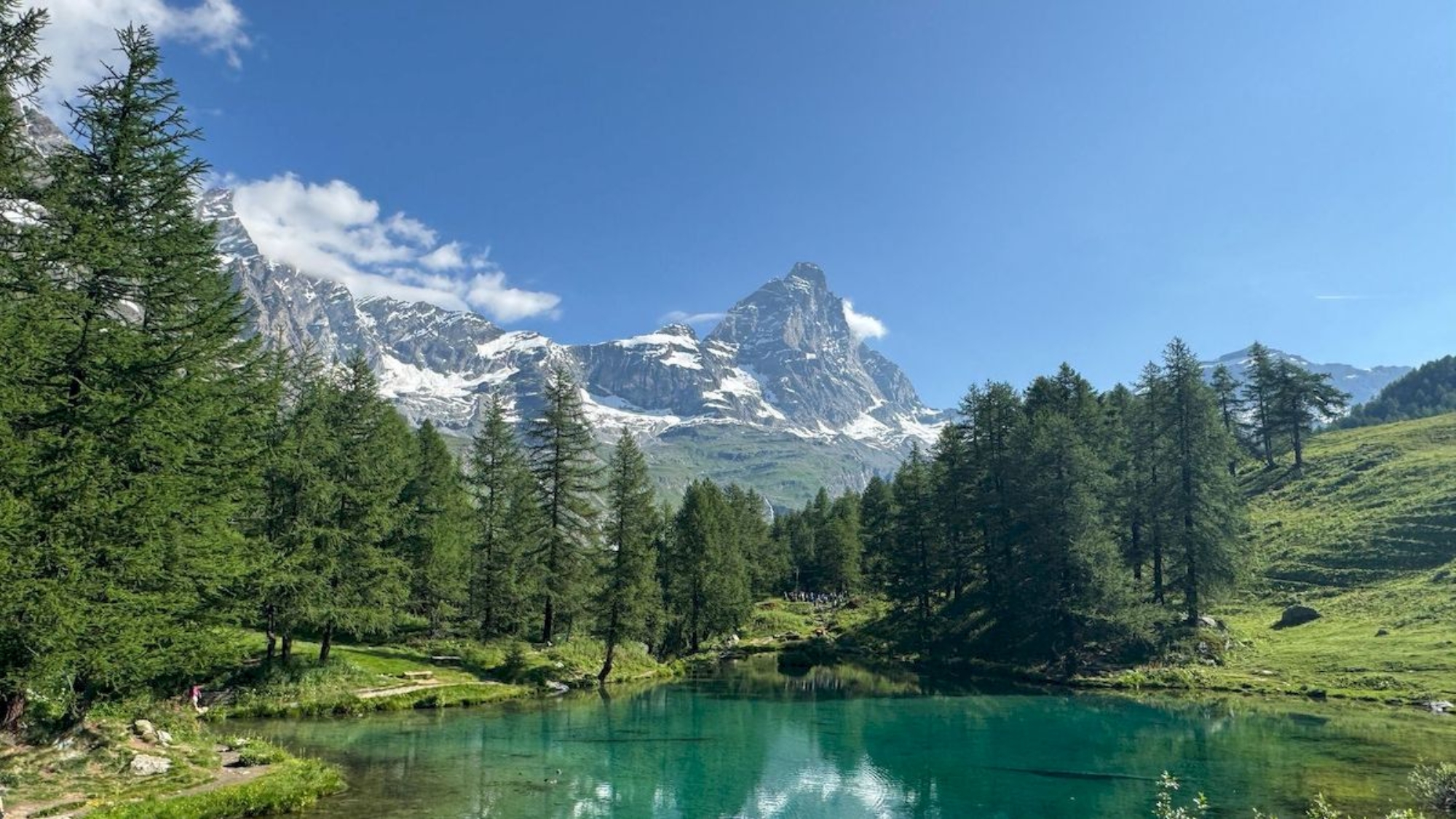 Lake Blu with the Matterhorn peak in the background