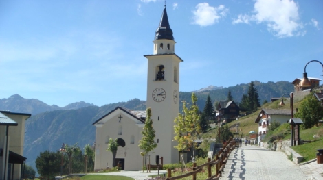the church of the chamois village near Valtournenche