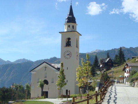 the church of the chamois village near Valtournenche